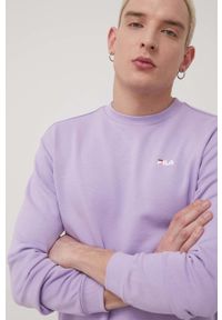Fila bluza męska kolor fioletowy z nadrukiem. Okazja: na co dzień. Kolor: fioletowy. Wzór: nadruk. Styl: casual