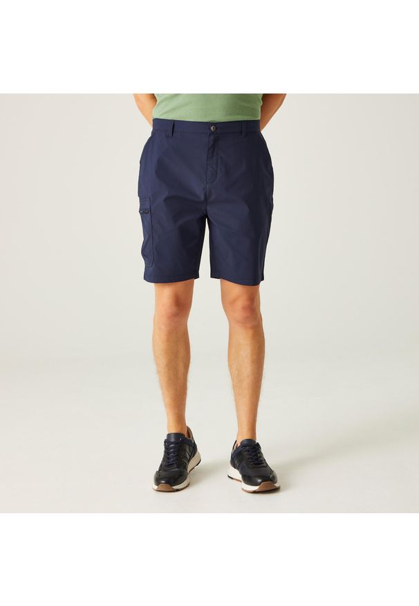Regatta - Męskie spodenki Dalry Multi Pocket. Kolor: niebieski. Materiał: tkanina, materiał. Sport: turystyka piesza