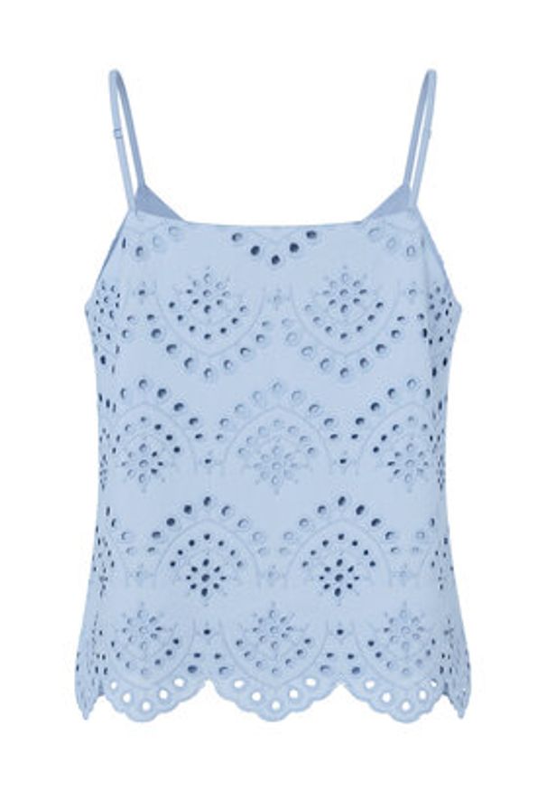 Pieces Top Vilde 17156563 Błękitny Regular Fit. Kolor: niebieski. Materiał: bawełna