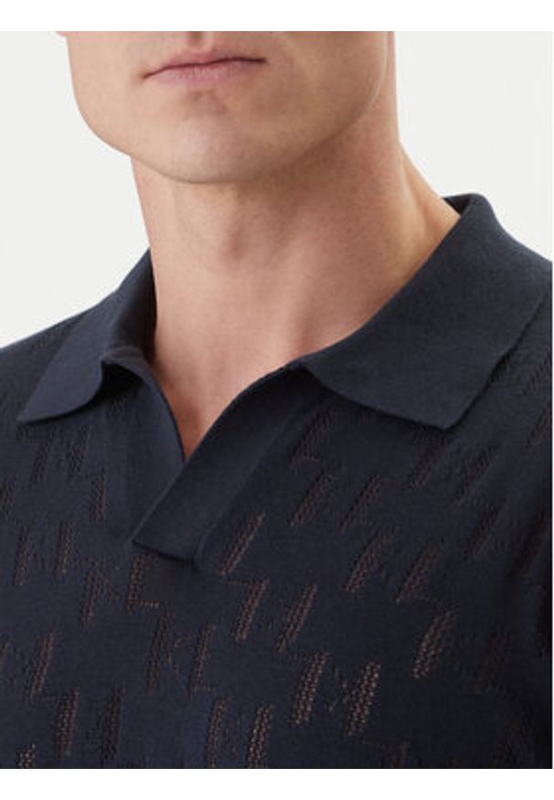Karl Lagerfeld - KARL LAGERFELD Polo 655005 562301 Granatowy Slim Fit. Typ kołnierza: polo. Kolor: niebieski. Materiał: bawełna