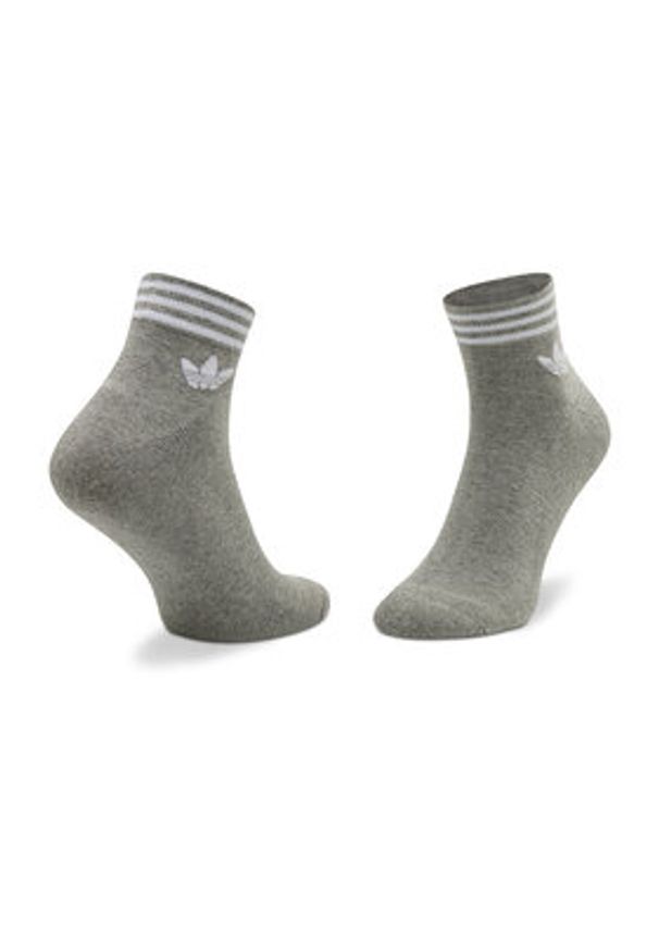 Adidas - adidas Zestaw 3 par niskich skarpet unisex Trefoil Ankle HC9550 Szary. Kolor: szary. Materiał: materiał