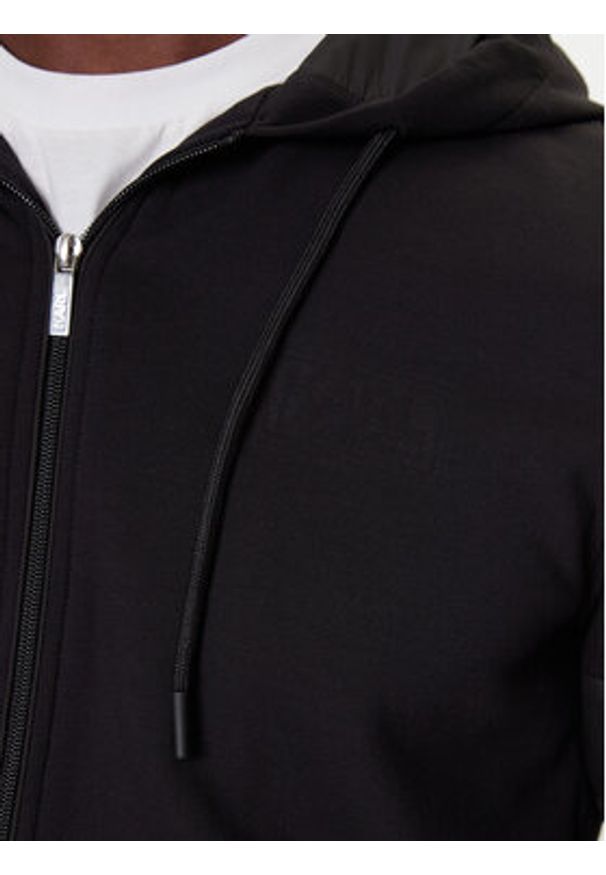 Karl Lagerfeld - KARL LAGERFELD Bluza 705000 554902 Czarny Regular Fit. Typ kołnierza: dekolt w karo. Kolor: czarny. Materiał: syntetyk