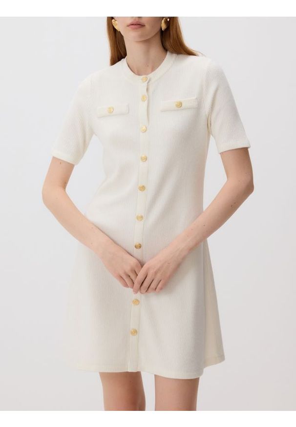 Reserved - Sukienka z wiskozy - złamana biel. Materiał: wiskoza