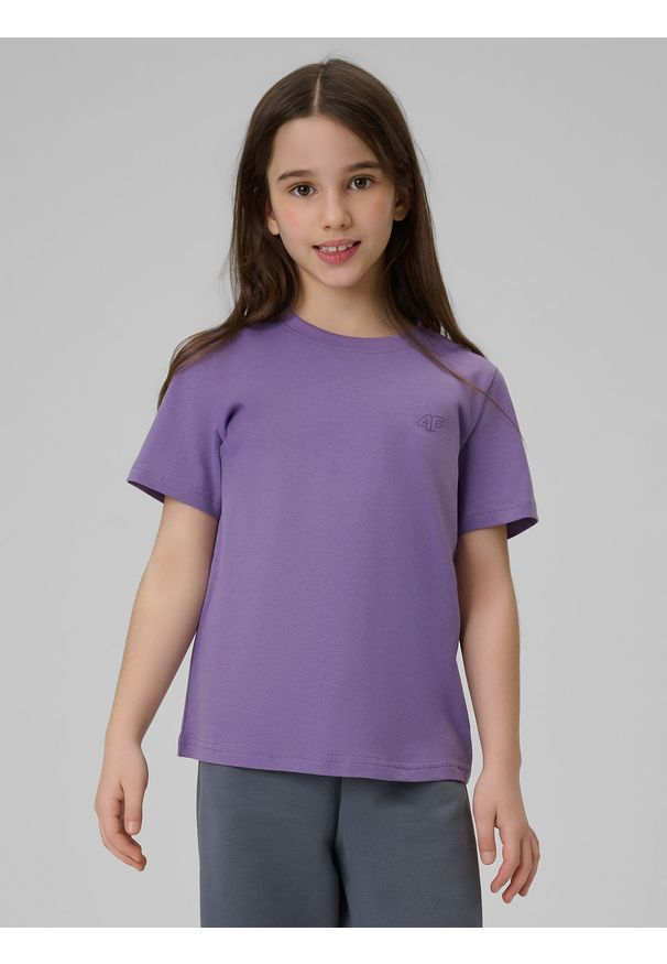 4f - 4F T-shirt regular gładki dziewczęcy (2-pack) - multikolor 146/152 (10-12 lat). Okazja: na co dzień, na uczelnię. Kolor: wielokolorowy. Materiał: bawełna, materiał. Wzór: gładki. Sezon: lato. Styl: casual, klasyczny