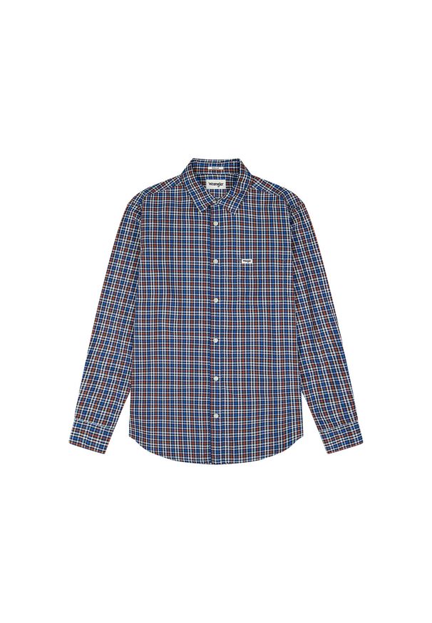 Wrangler - MESKA KOSZULA WRANGLER 1 PKT POPLIN SHIRT DARK BLUE 112371403