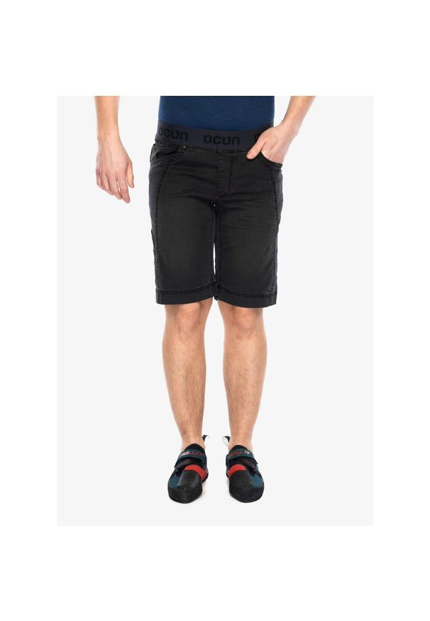 OCUN - Spodenki wspinaczkowe męskie Ocun Mánia Jeans Organic Shorts. Kolor: czarny. Materiał: jeans. Długość: krótkie. Sezon: lato