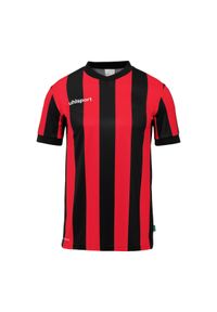 UHLSPORT - Koszulka dziecięca w paski Uhlsport Retro Stripe. Kolor: czerwony, czarny, wielokolorowy. Wzór: paski. Sport: piłka nożna