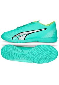 Buty piłkarskie męskie Puma Ultra Play IT. Zapięcie: sznurówki. Kolor: wielokolorowy, zielony. Materiał: syntetyk, materiał. Szerokość cholewki: normalna. Sport: piłka nożna