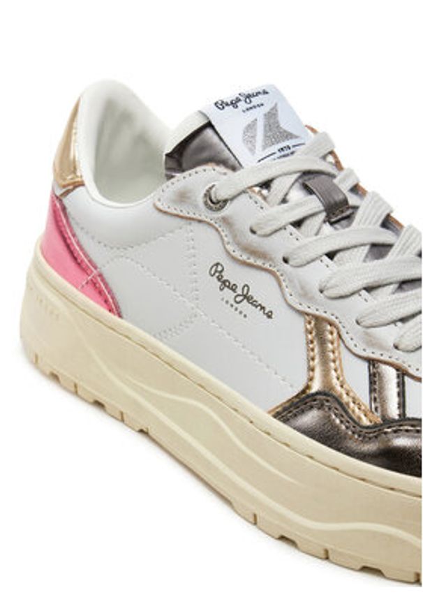 Pepe Jeans Sneakersy Kore Moon W PLS00022 Biały. Kolor: biały. Materiał: skóra