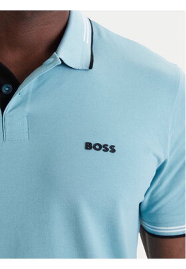 BOSS Polo Paul 50506193 Zielony Slim Fit. Typ kołnierza: polo. Kolor: zielony. Materiał: bawełna