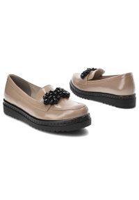 Beżowe Półbuty Armodo Skórzane Eleganckie Buty. Kolor: beżowy. Materiał: skóra, lakier. Szerokość cholewki: normalna. Sezon: jesień, wiosna. Styl: elegancki #5