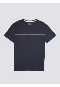 Big-Star - Koszulka męska z nadrukiem granatowa Misser 403. Okazja: na co dzień. Kolor: niebieski. Materiał: jeans, skóra, bawełna. Wzór: nadruk. Styl: casual