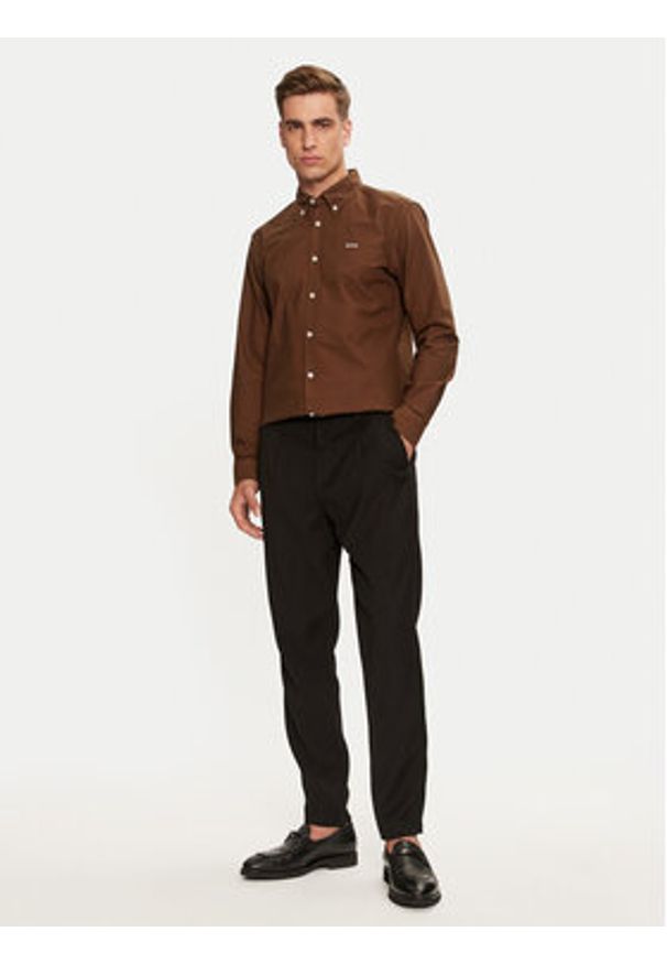 BOSS Koszula H-Roan 50521996 Brązowy Slim Fit. Kolor: brązowy. Materiał: bawełna