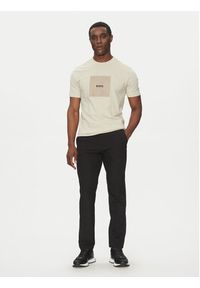 BOSS T-Shirt Logo 50538096 Beżowy Regular Fit. Kolor: beżowy. Materiał: bawełna
