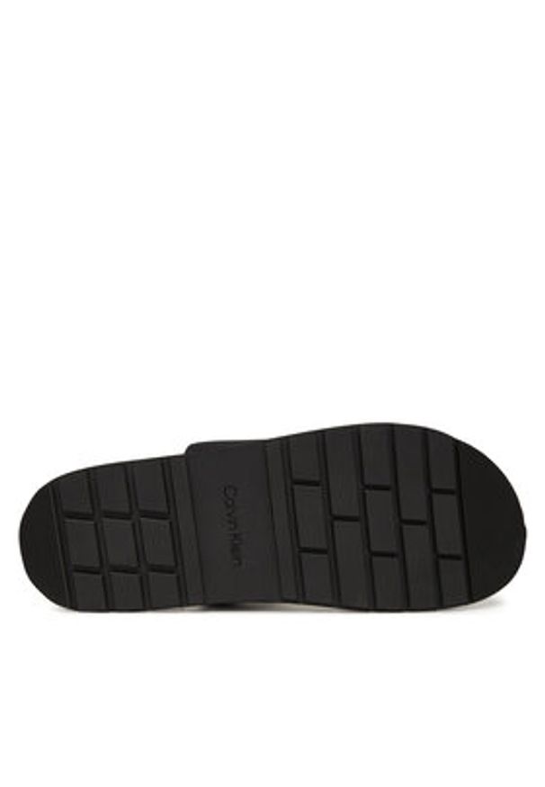 Calvin Klein Klapki Double Strap Cv Logo HM0HM01801 Czarny. Kolor: czarny. Materiał: materiał