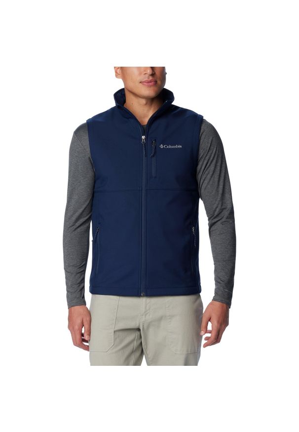 columbia - Bezrękawnik Sportowy Męski Columbia Ascender Softshell. Kolor: niebieski. Materiał: softshell. Długość rękawa: bez rękawów