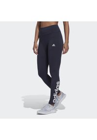 Adidas - Leginnsy Essentials High-Waisted Logo. Kolor: wielokolorowy, niebieski, biały. Materiał: bawełna, elastan. Sport: fitness #1