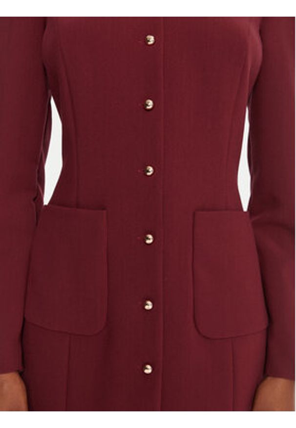 French Connection Sukienka koktajlowa 71ZEU Bordowy Regular Fit. Kolor: czerwony. Materiał: syntetyk. Styl: wizytowy