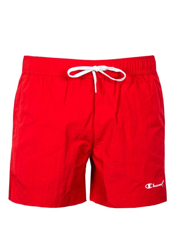 Champion - Strój kąpielowy Męski Script Logo. Kolor: czerwony. Styl: sportowy