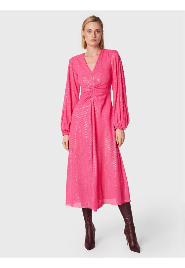 ROTATE Sukienka koktajlowa Sequins RT1959 Różowy Regular Fit. Kolor: różowy. Materiał: syntetyk. Styl: wizytowy