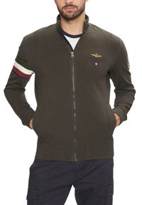 Aeronautica Militare - AERONAUTICA MILITARE Szarozielona bluza męska With Tricolor Insert. Kolor: zielony #5