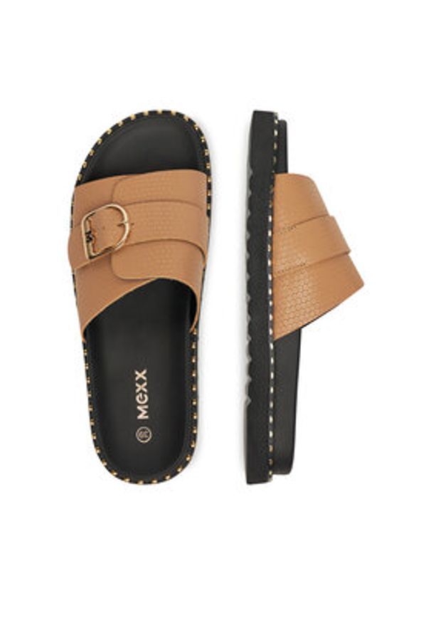 MEXX Klapki MX/019C-HY Beżowy. Kolor: beżowy. Materiał: skóra