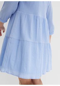 bonprix - Sukienka plażowa z koronką. Okazja: na plażę. Kolor: niebieski. Materiał: koronka. Wzór: koronka. Sezon: lato #2