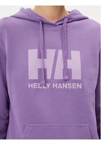 Helly Hansen Bluza Logo 33978 Fioletowy Regular Fit. Kolor: fioletowy. Materiał: bawełna #5