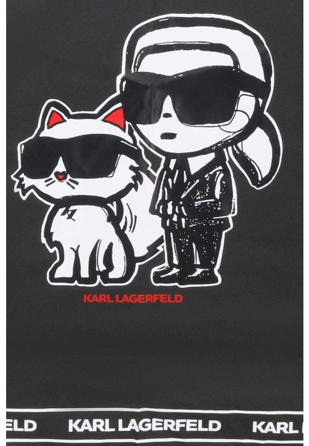 Karl Lagerfeld - KARL LAGERFELD Czarna parasolka damska Ikon Sketch Duo. Kolor: czarny. Materiał: materiał