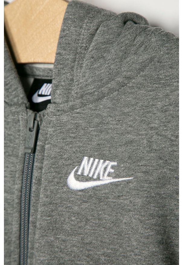 Nike Kids - Bluza dziecięca 122-170 cm. Okazja: na co dzień. Typ kołnierza: kaptur. Kolor: szary. Materiał: dzianina. Styl: casual