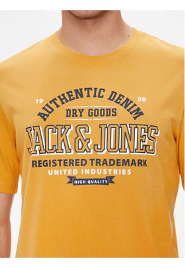 Jack & Jones - Jack&Jones T-Shirt Logo 12254862 Żółty Standard Fit. Kolor: żółty. Materiał: bawełna