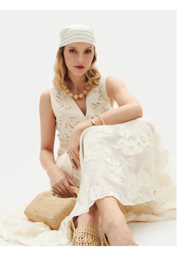 ACCESS FASHION Spódnica maxi 53-6025-558 Écru Regular Fit. Materiał: syntetyk