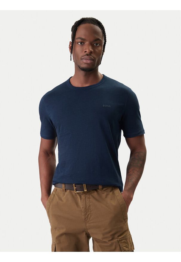 BOSS T-Shirt Tegood 50508243 Granatowy Regular Fit. Kolor: niebieski. Materiał: bawełna