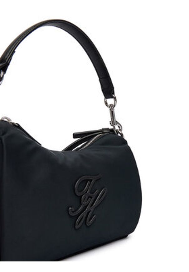 TOMMY HILFIGER - Tommy Hilfiger Torebka Th Elevated Nylon Mini Crossover AW0AW18623 Czarny. Kolor: czarny. Materiał: skórzane