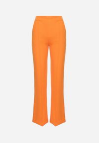 Born2be - Pomarańczowe Garniturowe Spodnie z Szerokimi Nogawkami i Gumką w Pasie Leilma. Stan: podwyższony. Kolor: pomarańczowy. Styl: elegancki #5
