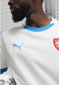 Puma - Męska koszulka wyjazdowa reprezentacji Czech w piłce nożnej 2024 PUMA. Kolor: biały, wielokolorowy, niebieski