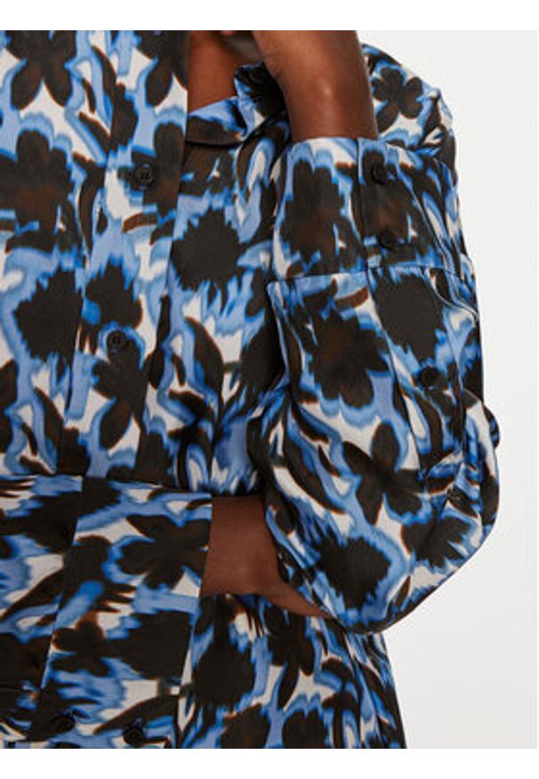 Munthe Koszula Tysori 243102924336 Granatowy Loose Fit. Kolor: niebieski. Materiał: jedwab