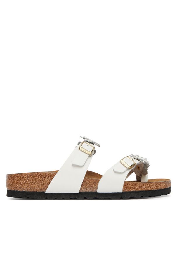 Birkenstock Japonki Mayari Flowe Embellishment 1032060 Biały. Kolor: biały. Materiał: skóra