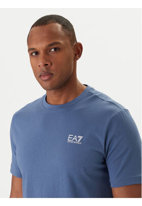 EA7 Emporio Armani T-Shirt 8NPT25 PJVPZ Granatowy Regular Fit. Kolor: niebieski. Materiał: bawełna