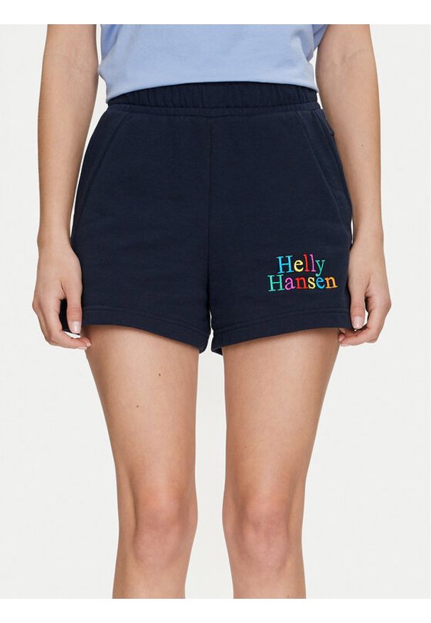 Helly Hansen Szorty sportowe W Core Sweat Shorts 54081 Granatowy Regular Fit. Kolor: niebieski. Materiał: bawełna