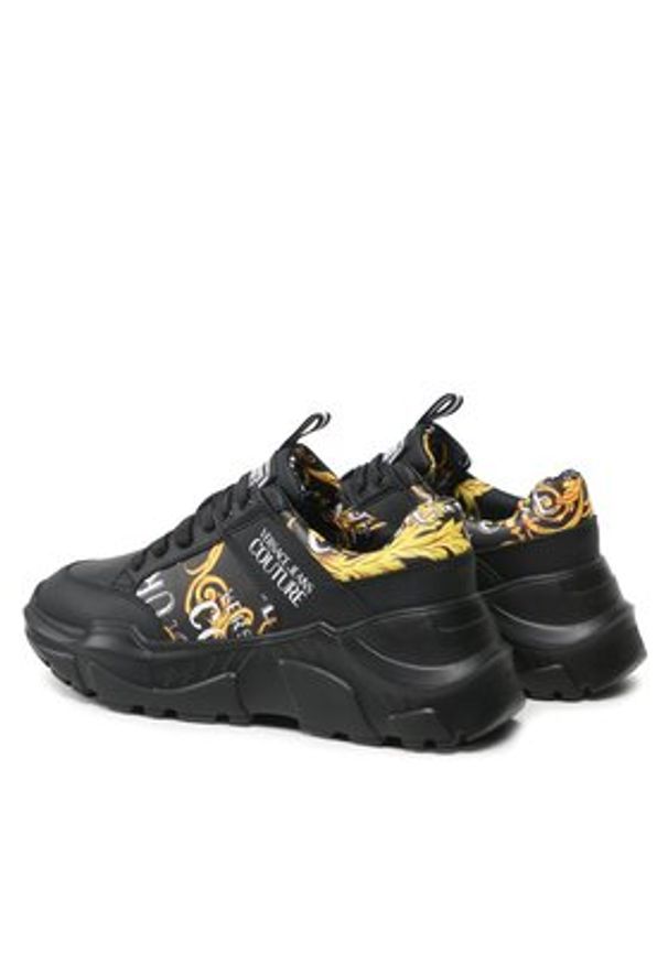 Versace Jeans Couture Sneakersy 74YA3SC2 Czarny. Kolor: czarny. Materiał: skóra