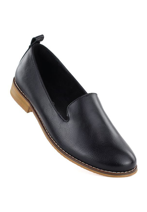 POTOCKI - Półbuty damskie lordsy miękkie czarne Potocki 19337. Kolor: czarny. Materiał: skóra ekologiczna