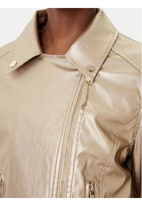 Rinascimento Kurtka z imitacji skóry CFC0124665003 Złoty Regular Fit. Kolor: złoty. Materiał: skóra