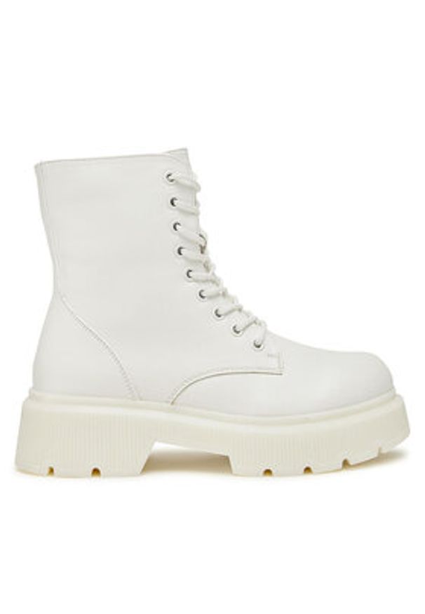 Jenny Fairy Trapery H21B1003-6 Biały. Kolor: biały. Materiał: skóra