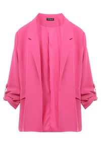 Born2be - Różowa Marynarka Oreithousa. Okazja: do pracy, na imprezę. Kolekcja: plus size. Kolor: różowy. Materiał: tkanina. Długość rękawa: długi rękaw. Długość: długie. Styl: klasyczny, elegancki #3