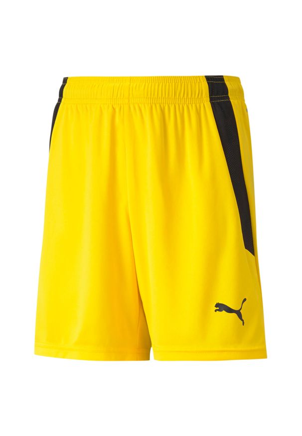 Spodenki dziecięce Puma Team Liga. Okazja: na co dzień. Kolor: żółty, czarny, wielokolorowy, pomarańczowy. Styl: casual, sportowy
