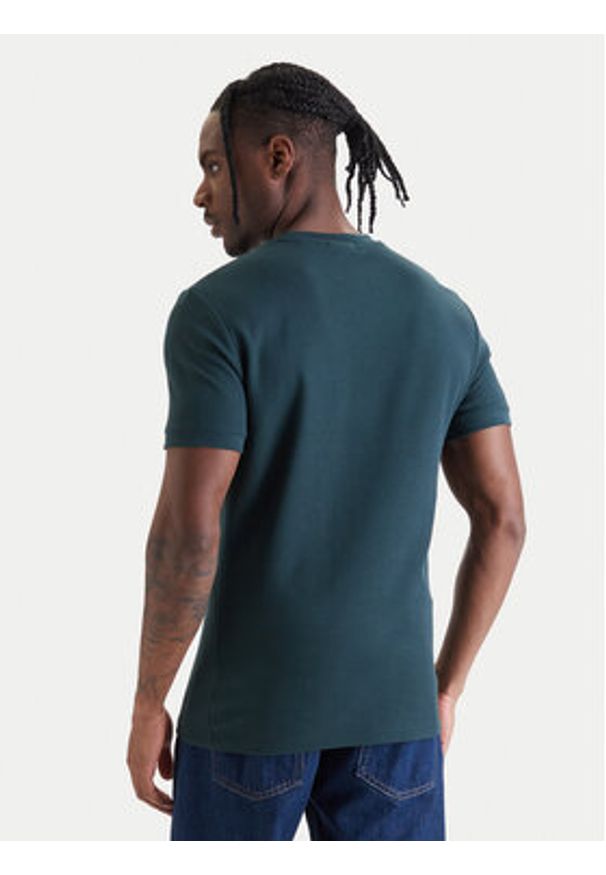 Calvin Klein Jeans T-Shirt Micro Waffle LV04RF206G Zielony Slim Fit. Kolor: zielony. Materiał: bawełna
