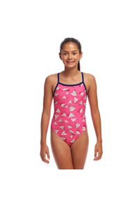 FUNKITA - Strój do pływania dziewczęcy Funkita Paper Pink - Single Strap. Kolor: różowy