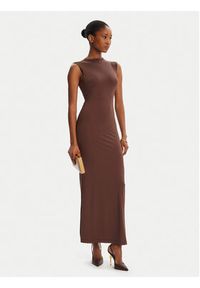 BARDOT Sukienka koktajlowa Veneda High Neck 59948DB Brązowy Slim Fit. Kolor: brązowy. Materiał: syntetyk. Styl: wizytowy