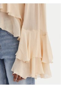 BOSS Bluzka Bleja 50554050 Beżowy Relaxed Fit. Kolor: beżowy. Materiał: wiskoza #4